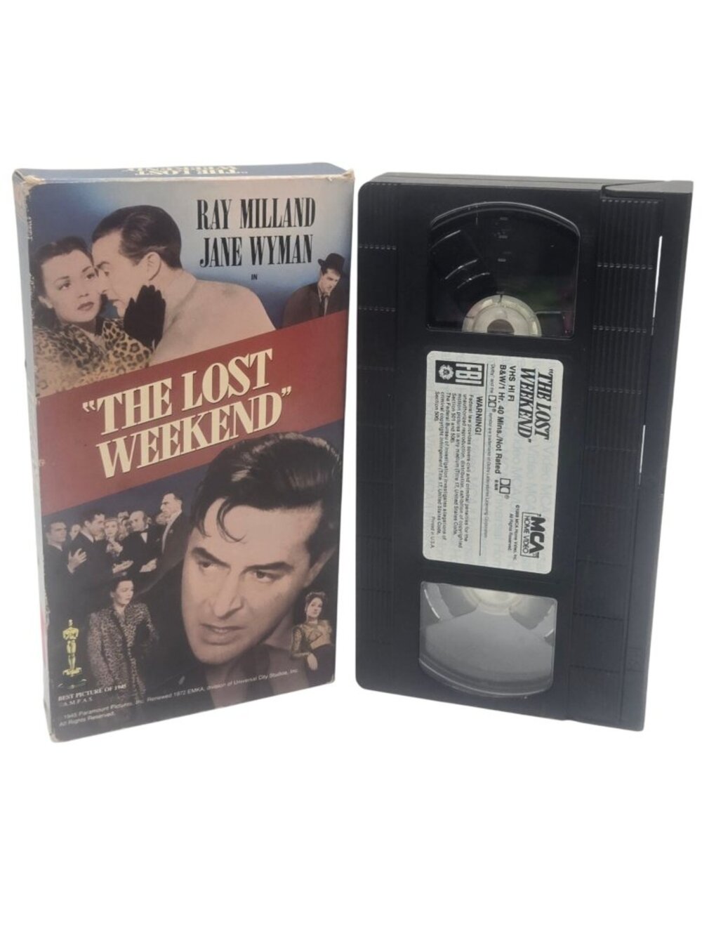 The Lost Weekend VHS Tape Ray Milland Jane Wyman 1945 MCA Home Video